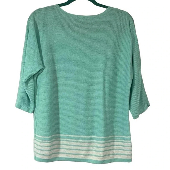 Chico’s size 3 (16) linen blend half-sleeve v-neck sweater - Picture 10 of 10